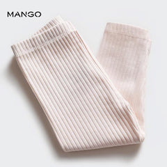MANGO PINK STRIPE TEXTURED LEGGING