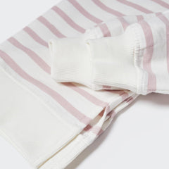 MANGO PINK STRIPED COTTON BLEND SWEATSHIRT 2516