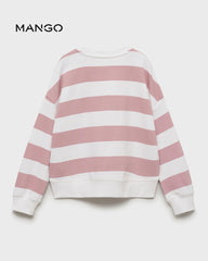 MANGO PINK STRIPED DREAMER SWEATSHIRT 17023293