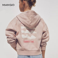 MANGO PINK SUMMER TIME ZIPPER HOOD 67097132