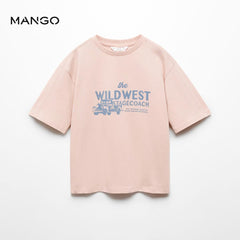 MANGO PINK WILDWEST PRINTED T-SHIRT 7119
