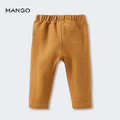 MANGO OCHRE COTTON JOGGER STYLE TROUSER 4383