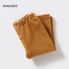 MANGO OCHRE COTTON JOGGER STYLE TROUSER 4383