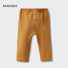 MANGO OCHRE COTTON JOGGER STYLE TROUSER 4383