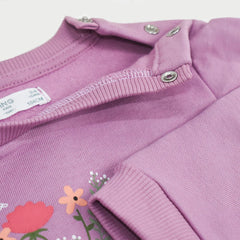 MANGO PURPLE FULL OF FLOWERS PRINTED SWEATSHIRT 2 PCS SET