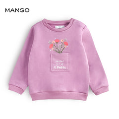 MANGO PURPLE FULL OF FLOWERS PRINTED SWEATSHIRT