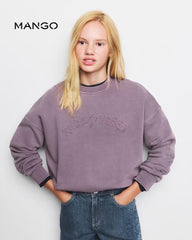 MANGO PURPLE RELAXED FIT SWEATSHIRT