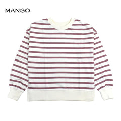 MANGO PURPLE STRIPED SWEATSHIRT
