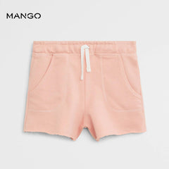 MANGO PINK FRAYED HEM SHORTS