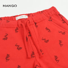 MANGO RED DRAGONS PRINTES BERMUDA SHORTS