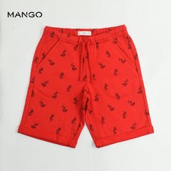 MANGO RED DRAGONS PRINTES BERMUDA SHORTS