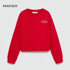 MANGO RED EMBROIDERED CHAMPS SWEATSHIRT 77053273