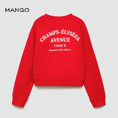 MANGO RED EMBROIDERED CHAMPS SWEATSHIRT 77053273