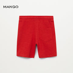 MANGO Red Jogger Cotton Bermuda Shorts
