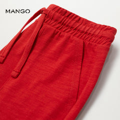 MANGO Red Jogger Cotton Bermuda Shorts