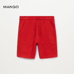 MANGO Red Jogger Cotton Bermuda Shorts