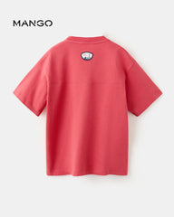 MANGO RED ONTARIO PRINTED COTTON BLEND T-SHIRT 27025149