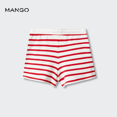 MANGO RED STRIPED GIRLS SHORT