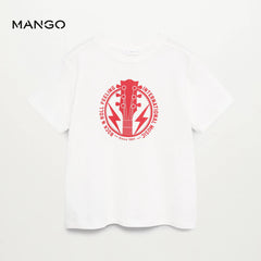 MANGO ROCK&ROLL PRINTED WHITE TSHIRT