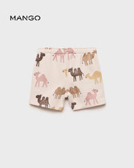 MANGO SAND CAMEL PRINT BERMUDA SHORT