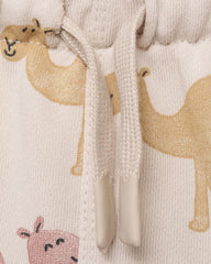 MANGO SAND CAMEL PRINT BERMUDA SHORT