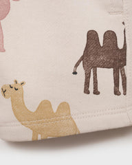 MANGO SAND CAMEL PRINT BERMUDA SHORT