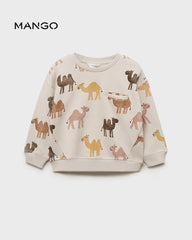 MANGO SAND CAMELS PRINTED SWEATSHIRT