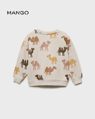MANGO SAND CAMELS PRINTED SWEATSHIRT