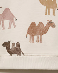 MANGO SAND CAMELS PRINTED SWEATSHIRT