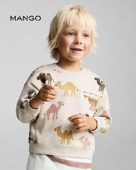 MANGO SAND CAMELS PRINTED SWEATSHIRT