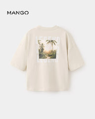 MANGO SAND COTTON BLEND SHORT SLEEVE T-SHIRT 27026343