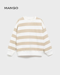 MANGO SAND COTTON BLEND SWEATSHIRT 17013291
