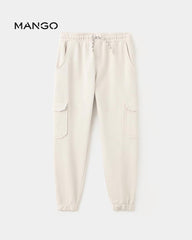 MANGO SAND DRAWSTRINGS CARGO JOGGER TROUSER 37054428