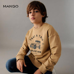 MANGO SAND EXPLORE NOW PRINTED SWEATSHIRT