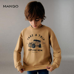 MANGO SAND EXPLORE NOW PRINTED SWEATSHIRT
