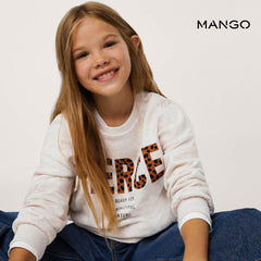 MANGO SAND FIERCE PRINTED COTTON SWEATSHIRT