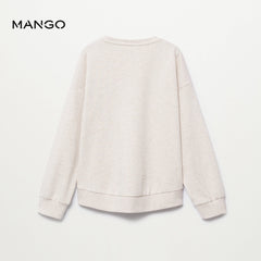 MANGO SAND FIERCE PRINTED COTTON SWEATSHIRT