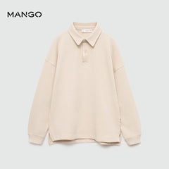 MANGO SAND LONG SLEEVE POLO SWEATSHIRT 77080612