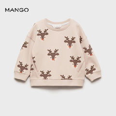 MANGO SAND REINDEER PRINTED SWEATSHIRT 77019410