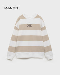 MANGO SAND STRIPED WHEN WE SHARE PRINTED SWEATSHIRT