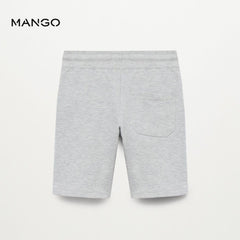 MANGO SHARK PRINTED GREY BERMUDA SHORTS