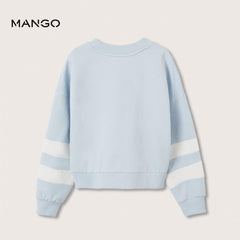 MANGO SKY BLUE CONTRAST SLEEVE SWEATSHIRT 10776