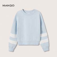 MANGO SKY BLUE CONTRAST SLEEVE SWEATSHIRT 10776