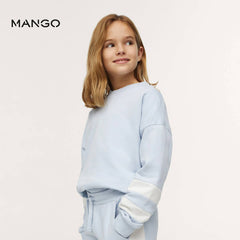 MANGO SKY BLUE CONTRAST SLEEVE SWEATSHIRT 10776