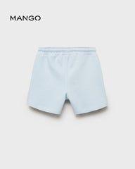 MANGO SKY BLUE COTTON SHORTS WITH DRAWSTRING