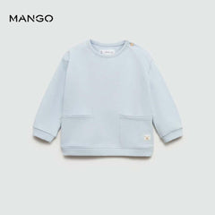 MANGO SKY BLUE COTTON SWEATSHIRT WITH POCKETS 77023672
