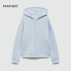 MANGO SKY BLUE DINA ZIPPED HOODIE 77063290