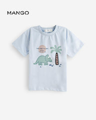 MANGO SKY BLUE DINO ISLAND T-SHIRT