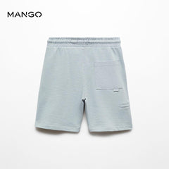 MANGO SKY BLUE ELASTIC WAIST BERMUDA SHORTS 67067711