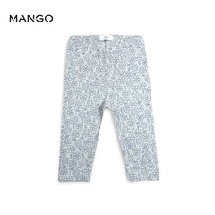 MANGO SKY BLUE FLORAL PRINTED LEGGING